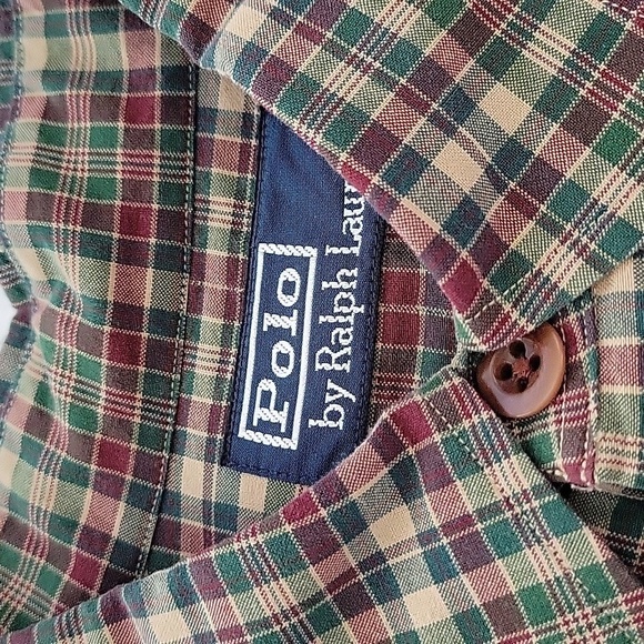 Polo by Ralph Lauren Plaid Button Down Shirt - Green and Brown - Picture 2 of 5